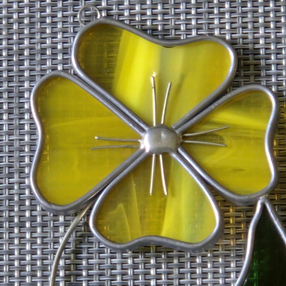 Suncatchers Stained Glass Butterfly Flower Set Vtg - Picture 2 of 11
